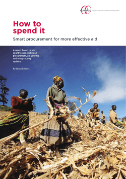 How to spend it Smart procurement for more effective aid
