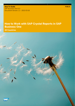 How to Work with SAP Crystal Reports in SAP Business One