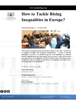 How to Tackle Rising Inequalities in Europe?