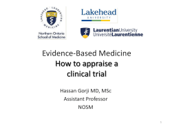 Evidence-Based Medicine  How to appraise a clinical trial