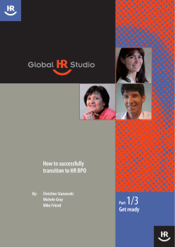 1/3 How to successfully transition to HR BPO Get ready