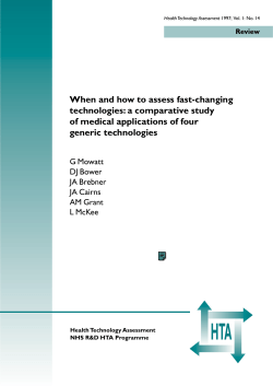 When and how to assess fast-changing technologies: a comparative study generic technologies