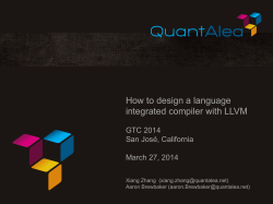 How to design a language integrated compiler with LLVM  GTC 2014