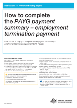 How to complete PAYG payment summary – employment termination payment