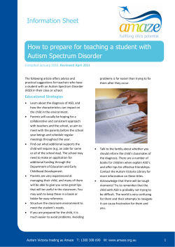 Information Sheet How to prepare for teaching a student with  