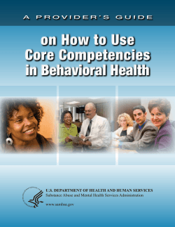 on How to Use Core Competencies in Behavioral Health