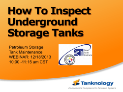 How To Inspect Underground Storage Tanks Petroleum Storage