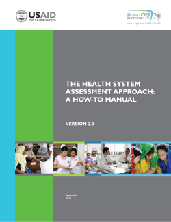 THE HEALTH SYSTEM ASSESSMENT APPROACH: A HOW-TO MANUAL VERSION 2.0