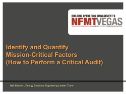 Identify and Quantify Mission-Critical Factors (How to Perform a Critical Audit)