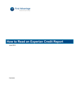 How to Read an Experian Credit Report  June 2014 FADV0036
