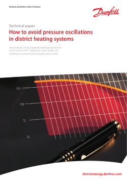 How to avoid pressure oscillations in district heating systems Technical paper