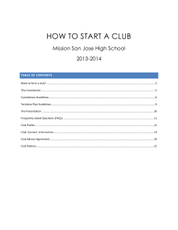 HOW TO START A CLUB Mission San Jose High School 2013-2014