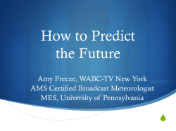 How to Predict the Future S Amy Freeze, WABC-TV New York