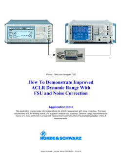 How To Demonstrate Improved ACLR Dynamic Range With FSU and Noise Correction