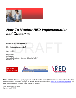 DRAFT   How To Monitor RED Implementation and Outcomes