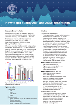 How to get quality ABR and ASSR recordings