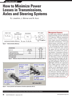 How to Minimize Power Losses in Transmissions, Axles and Steering Systems