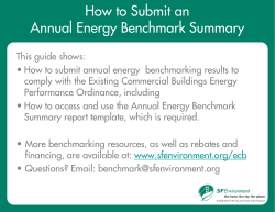 How to Submit an Annual Energy Benchmark Summary
