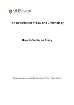 The Department of Law and Criminology How to Write an Essay 1