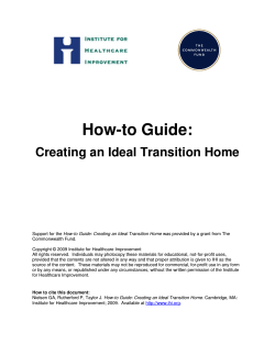 How-to Guide: Creating an Ideal Transition Home
