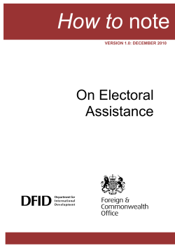 How to On Electoral Assistance