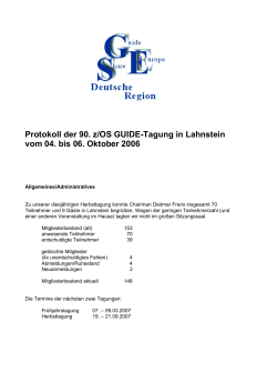 Protokoll der 90. z/OS GUIDE-Tagung in Lahnstein