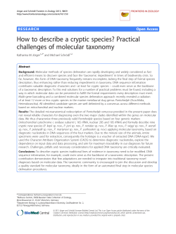 How to describe a cryptic species? Practical challenges of molecular taxonomy