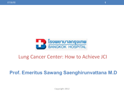 Lung Cancer Center: How to Achieve JCI 1 Copyright 2012