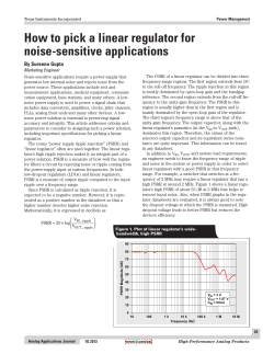How to pick a linear regulator for noise-sensitive applications By Sureena Gupta