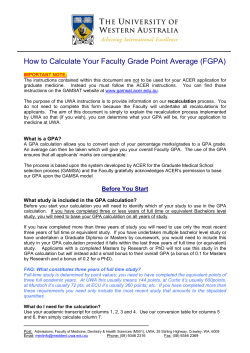 How to Calculate Your Faculty Grade Point Average (FGPA)