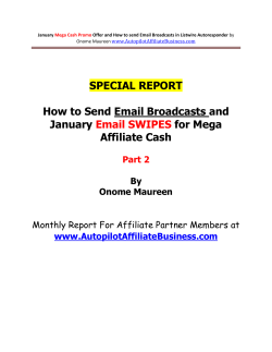 SPECIAL REPORT  How to Send Email Broadcasts and January