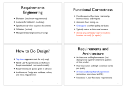 Requirements Functional Correctness Engineering •