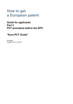 How to get a European patent Guide for applicants Part 2