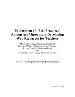 Exploration of “Best Practices” Among Art Museums in Developing