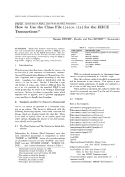 How to Use the Class File ( Transactions PAPER ∗∗