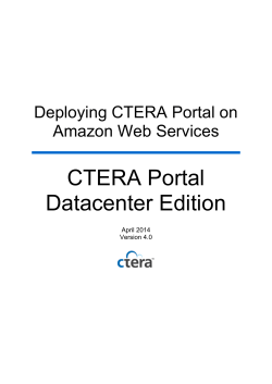CTERA Portal Datacenter Edition Deploying CTERA Portal on Amazon Web Services