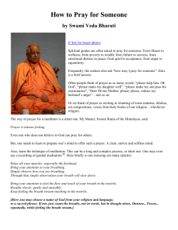 How to Pray for Someone by Swami Veda Bharati