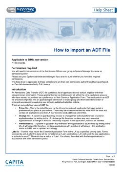 How to Import an ADT File Applicable to SIMS .net version