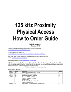 125 kHz Proximity Physical Access How to Order Guide
