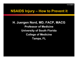 NSAIDS Injury – How to Prevent it Professor of Medicine