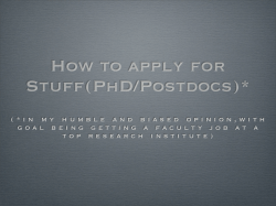 How to apply for Stuff(PhD/Postdocs)*