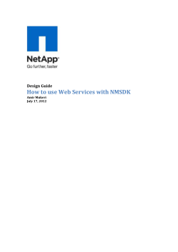 How to use Web Services with NMSDK Design Guide Amir Mukeri
