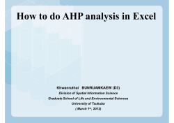 How to do AHP analysis in Excel