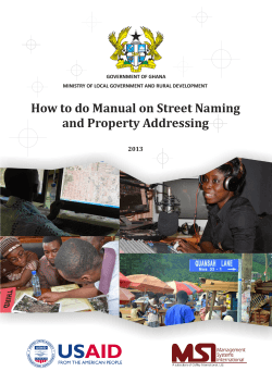 How to do Manual on Street Naming and Property Addressing 2013