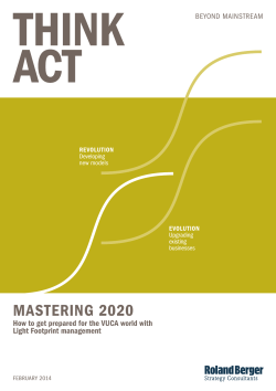 MASTERING 2020 How to get prepared for the VUCA world with