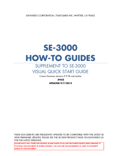 SE-3000 HOW-TO GUIDES  SUPPLEMENT TO SE-3000