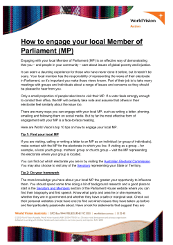 How to engage your local Member of Parliament (MP)
