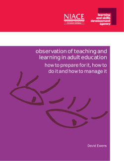 observation of teaching and learning in adult education