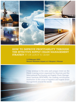 HOW TO IMPROVE PROFITABILITY THROUGH THE EFFECTIVE SUPPLY CHAIN MANAGEMENT STRATEGY