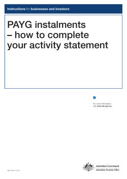 PAYG instalments – how to complete your activity statement Instructions